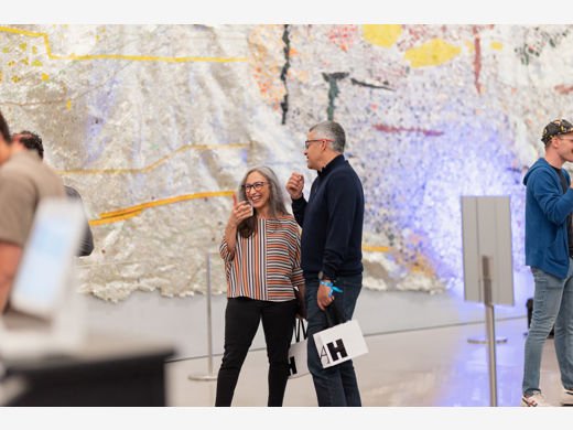 Visitors in gallery for Happy Hour Friday